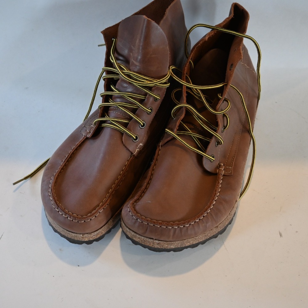 NEW Birkenstock 44 Mens 11 11.5 Brown Leather Marton Roast Tan Moc Toe Boots
